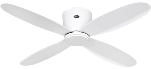CasaFan ECO PLANO II 112 WiFi Deckenventilator, Leiser Ventilator mit extraflachem DC-Motor, 6 Geschwindigkeiten mit Fernbedienung, inkl. Timer & App-Steuerung, Deckenlüfter für Räume bis 15 qm