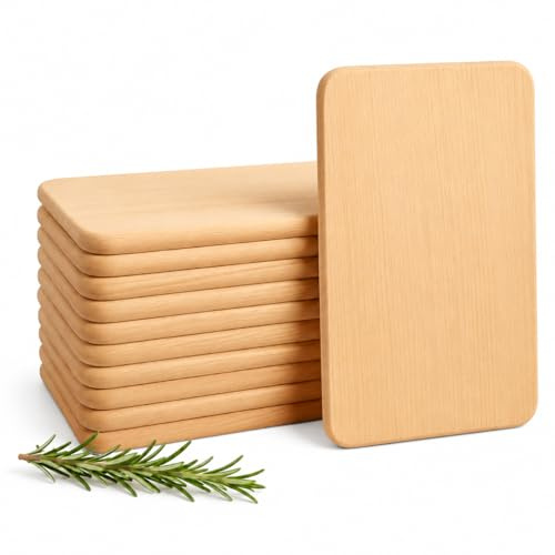 Frühstücksbrettchen Holz 10 Stück, Schneidebrett Holz aus Buche 22,5 x 12,5 cm, Holzbrett Küche, Küchenbrettchen, holzschneidebrett unbehandelt fein geschliffen, Holzbrettchen, Rohling