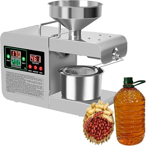 GLBMXDD Pressa per Olio da 820 W, Estrattore Automatico per pressa per Olio Elettrico a Freddo e Caldo, per spremere Arachidi, Semi di Sesamo, Noci, mandorle, Colza