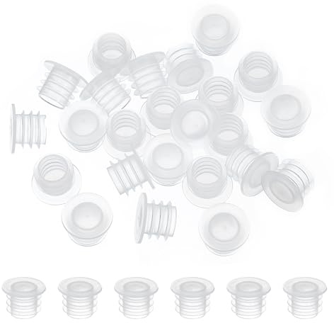 PATIKIL Bouchons Salières et Poivrières 10mm/0.39, 25pcs Bouchon de Rechange en Plastique Transparent Réutilisable pour Pots de Fleurs Bouteilles à Condiments Eau Tuyaux, Blanc