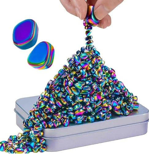Coolden Bunt Magnetsteine 500+ Stück Magnet Set Fidget Toys mit 2 Große | Magnetspiel Anti Stress Autismus Spielzeug Erwachsene Coole Magnets Autismus Spielzeug Geschenk für Kinder Jungs Mädchen