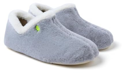 Hot Potatoes, Modelo KERRICK, Pantuflas de pelo y talón cerrado, Zapatillas de estar por casa Mujer, Ligeras piso flexible y formato viaje, Planta acolchada y de pelo suave, Suela caucho natural