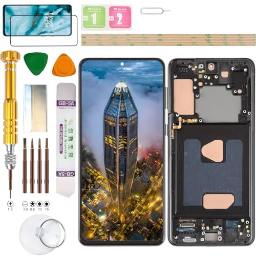 Gadget Troops (Fingerabdruckfrei) LCD Display Montage für Samsung Galaxy S21+ Plus 5G SM-G996B/DS, G996B, G996U, G996U1, G996W, G996N, G9960 Bildschirmersatz-Kit (Schwarz)