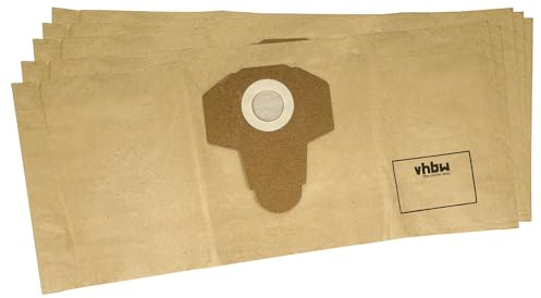 vhbw 5x Sacs remplacement pour Parkside 30250132 pour aspirateur | papier, 58,5cm x 25,4cm marron