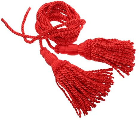 Geflochtene Quastenkordel für Signalhorn, 1 Paar Rot | Polyester, Passend für Blasinstrumente, für Schulorchester und Bands, Elegante Verarbeitung