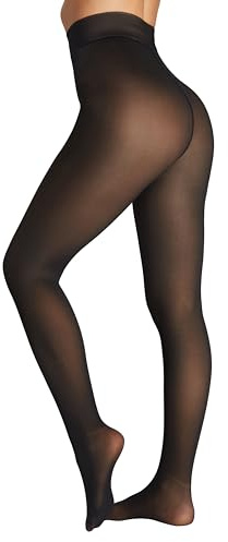 Seidiva Medias Térmicas Invierno Mujer, Pantys Efecto Translúcido Forrados En Polar, Medias Cálidas Opacas Con Interior Suave