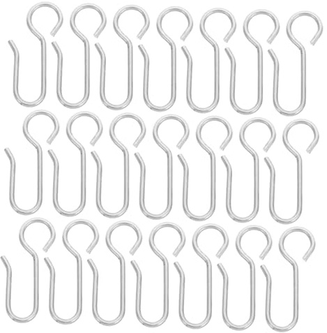 YOSADIER 50pièces Crochets s Acier Inoxydable Pour Rideaux Plafond Accroche Rideau Percage Fixation Tringle Rideaux Et Polyvalente Pour Douche Et Draperies