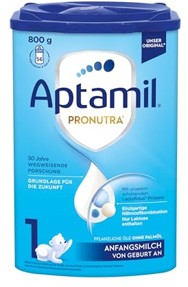 Aptamil Pronutra 1 – Anfangsmilch von Geburt an, Mit DHA, Nur Laktose, Ohne Palmöl, Babynahrung, Milchpulver, 1x 800 g (Packung mit 6)