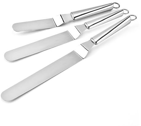 Zanthicia Spatola per Torta Portatile Glassa Raschietti in Acciaio Inossidabile Biscotti Fondente Glassa Panetteria Cottura Professionale più Liscia