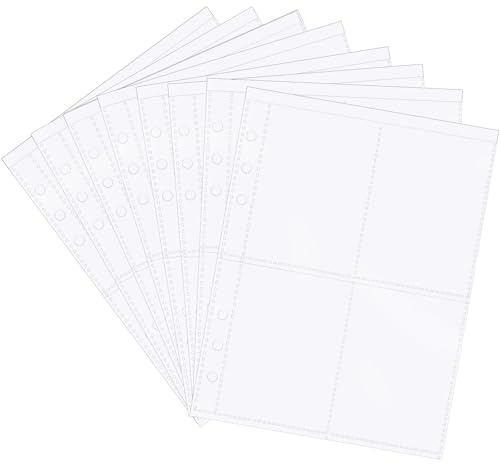 FIXOSHEE 50 pezzi Protettive Trasparenti per Carte da Collezione Pagine Ricarica Album Foto Scomparti Fogli Organizer Antigraffio per Carte Baseball Gaming e Autografi