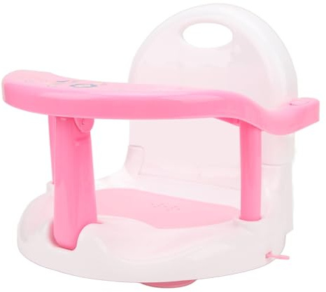 ZJchao Seggiolino da Bagnetto Pieghevole con Altezza Regolabile, Design Antiribaltamento per un Bagno Sicuro in Interni, Supporto per Vasca in Plastica per Neonati a Casa (PINK)