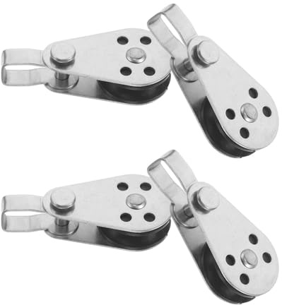 Kisangel Set 4 Pezzi Pulegge a Blocco Singolo in Acciaio Inox Marino per Kayak e Barche a Vela Accessori Nautici Resistenti al Sole e Vento per Gestione Cavi e Ancoraggio