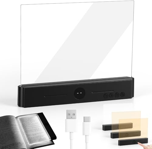 PCXWTLN Leselampe Buch, LED Panel Booklight mit 3 Farben und Timer, Buchlampe auch als Nachttischlampe & Nachtlicht, 2-in-1 Leselampe - 35 h Akkulaufzeit, für Nachtlesungen im Bett (Schwarz)
