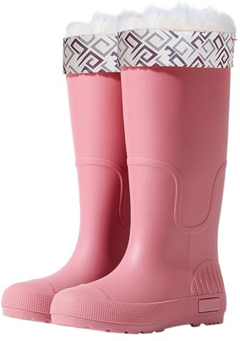 Genérico Botas De Agua Mujer Caña Alta, Botas De Goma Mujer, Suela Gruesa Ligero Impermeables Antideslizante Galochas Holgados Monocromo Moda Cómodo Casual Botas Adecuado Para Clima Frío