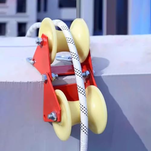 Heavy Duty Wall Corner Cable Pulley with Double V Groove Wheels for Rooftents, Wells, and Construction – Nylon Bearing with 2 Steel Rings (Inner Groove Size: 0.5cm) Inner Groove 13.5cm/5.3in
