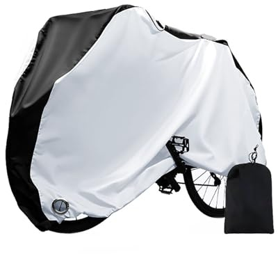 Copertura Bicicletta Impermeabile per Wilier Urta SLR 2022-2026 210D Oxford Telo Copribici da Esterno Antivento Pioggia con Foro Antifurto e Borsa,BlackSilver