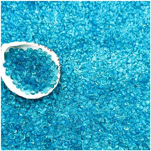 BXI 2.2 Lbs Small Aquarium Substrate Gravel Sand, Polished Smooth Fish Tank Gravel, Colorfast Uncoated Vibrant Blue Sea Glass, Decorative Stones for Vase Fillers, Fairy Garden, Potted Plants