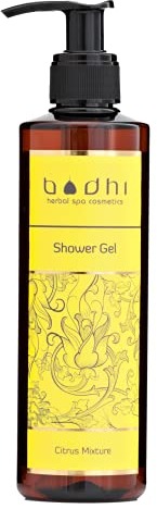 BODHI® Gel doccia mix agrumi 250 ml con rinfrescante profumo di agrumi, con oli essenziali puri di limone, lime e citronella, per donne e uomini, 98% naturale e vegano