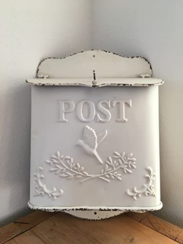 Briefkasten Post Creme shabby Vogel Postkasten Vintage Landhaus