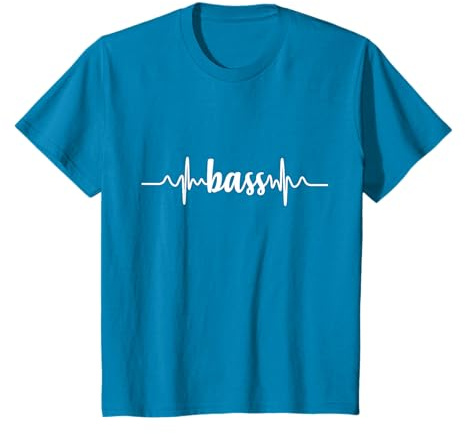 Bassiste basse contrebasse heartbeat coeur ECG T-Shirt