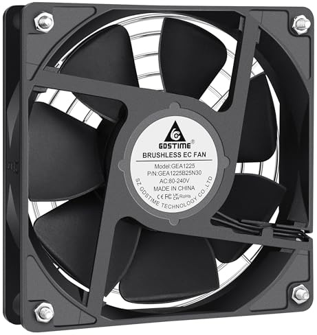 GDSTIME 120mm 220V PC Cooling Fan Dual Ball Bearing Cabinet Exhaust Fan | for PSU Electronic Equipment
