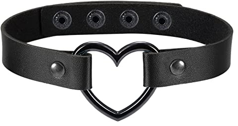 Aroncent Damen Halskette Choker Halsband Spitze Leder Halskette Choker Herz Halsreif für Frauen Mädchen Damen
