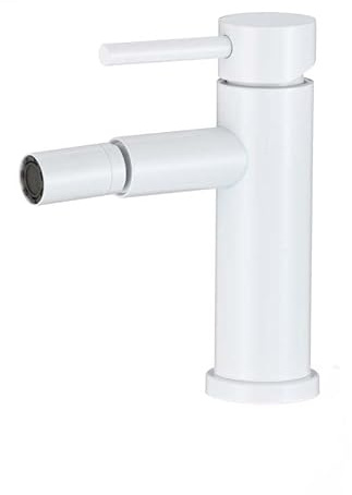 VALAZ Robinet Bidet | Robinet Salle Bain, Mélangeur Eau Froide et Chaude, Pas de Fuites, Installation Facile et Rapide | Laiton, Inoxydable, Élégant, Rond, Blanc, Série Jabalon