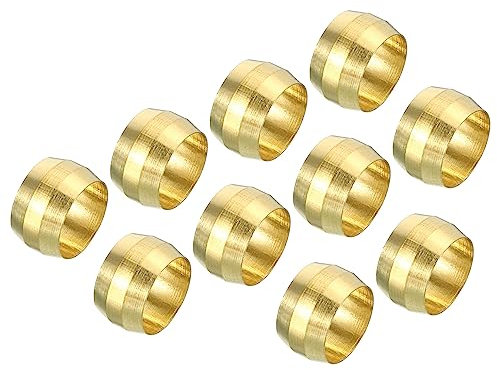 PATIKIL 10mm Tube OD Laiton Compression Manchons Viroles 20 Paquet Laiton Virole Raccords Laiton Compression Raccord Assortiment Trousse