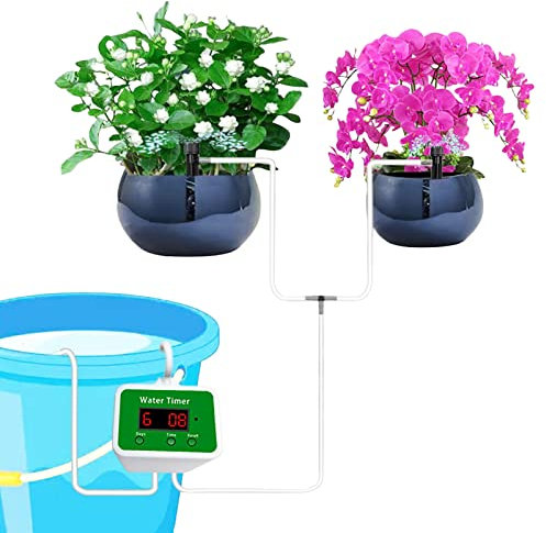 Automatisches Bewässerungssystem DIY Automatische Bewässerung für Zimmerpflanzen Indoor Automatisch Bewässerung Set Topfpflanze Urlaub Bewässerungssystem für Home Garten (2 Zimmerpflanzen)