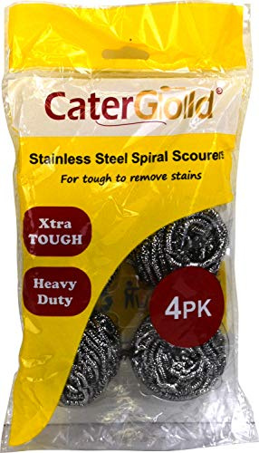 Variety of Scourers and Sponges (Stainless Steel Sprial Scrourer 4pk W15)