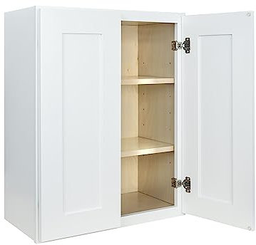 Hollywood Fabiani Design Shaker Wall Kitchen Cabinet Ready to Assemble, 24 in. W x 12 in. D x 30 in. H, White