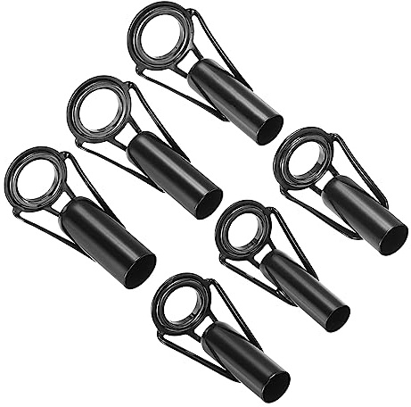PATIKIL 6uds 6-10mm Pescar Caña Punta Reparación Kit Negro | Inoxidable Acero Poste Anillo Guía, Reemplazo para Salada Agua Dulce Agua Pesca