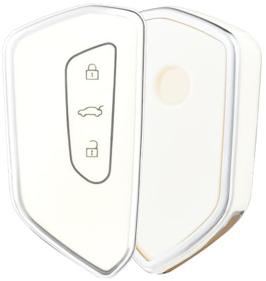 OFF WE GO Schlüsselhülle Cover für VW Golf 8 Skoda Octavia Cupra Formentor | Autoschlüssel Hülle für ID.3 ID.4 ID.5 Seat Leon MK4 Tarraco Ateca Cupra Born 3 Tasten Auto Schlüssel Hülle Signalfreundlich