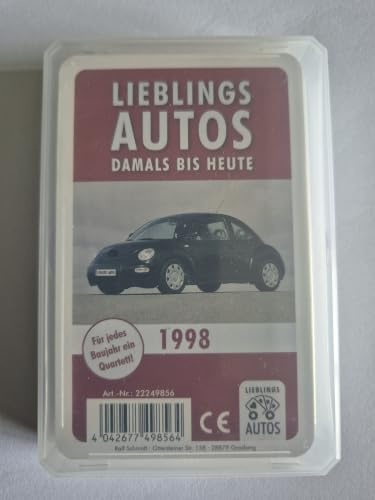 Lieblings Autos Auto Quartett 1998 Baujahr Geburtsjahr 28. Geburtstag Geschenk Spielkarten Neu
