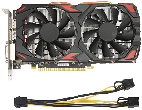 Yanmis RX 580 Grafikkarte, 256Bit 8GB GDDR5 1244/7000MHz PCI Express 3.0 Gaming GPU Grafikkarte, Unterstützt 8K, HDMI DPx3 DVI mit Zwei Lüftern für Büro- und PC-Gaming