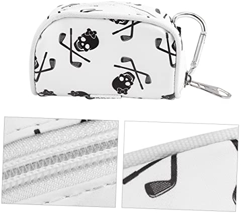 KOMBIUDA Skeletonkopf Golf Aufbewahrungstasche Praktische Tote Bag Für Bälle Leicht Und Langlebig Einzigartiges Design Für Golfzubehör Weiß Für Golfer