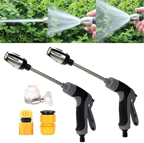 Turbo Washer Für Gartenschlauch, Turbowasher, Hochdruckdüse für Gartenschlauch,Ultra Washer Verstellbarer Wasserdurchfluss,Turbowasher Power Hochdruckreiniger für Jeden Gartenschlauch (2 Stücke)