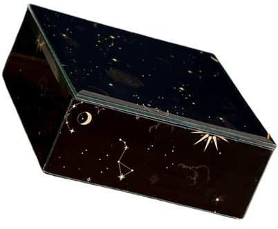 SANRLO Versatile Jewelry Storage Box Stylish Glass Jewelry Container Strorage Box for Rings and Necklaces Collection