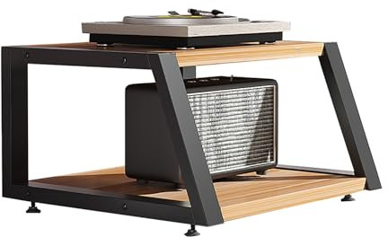 Supporto multimediale AV Mensola angolare per giradischi Mobile stereo Rack audio Torre Supporto per intrattenimento con ripiani, Supporto TV angolare Mobile portaoggetti multimediale Scaffalatura aud