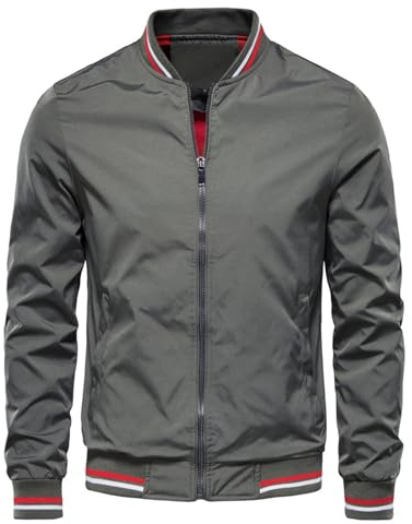 Leichte Herren-Jacke, Sommer, lässig, Smart-Jacke, Herbst, Windbreaker, Bomberjacken, leicht, dünn, lässig, Reißverschluss, Fliegerjacke, Militär-Bomberjacken, Sport-Bomberjacken, Baseballjacken,