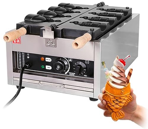 Dfdieratve MáQuina para Hacer Waffles Taiyaki Comerciales, Mini Wafflera Industrial con Forma de Pez, para Restaurantes, CafeteríAs, Tiendas de Bocadillos y Puestos de Comida,Style2