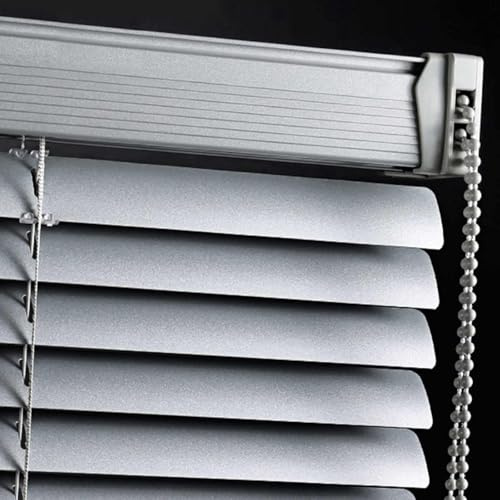 DZHTUF Window Blinds, Aluminium Venetian Blinds, Metal Venetian Blinds, 25mm Silver Grey Aluminium Slats, Horizontal Blinds For Doors And Windows, Sunshades,W×H-70x180cm/28x71in