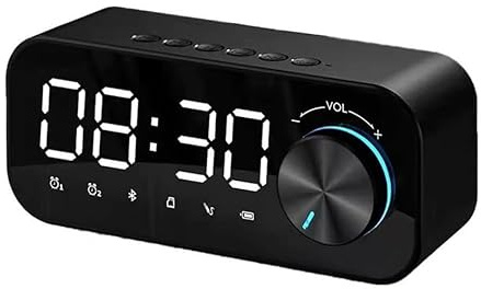 AntDau71® - Sveglia Digitale con Speaker Bluetooth. Ricaricabile tramite Type-C. Con Tasti Funzione, Display Led, Slot MicroSd, Radio e Allarmi impostabili. Compatta ed Efficiente - CW949