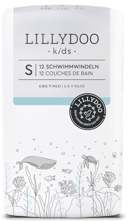Pannolini costumino LILLYDOO per bambini, usa e getta, taglia S (6-11 kg), 3 confezioni (36 unità) con 2 fantasie