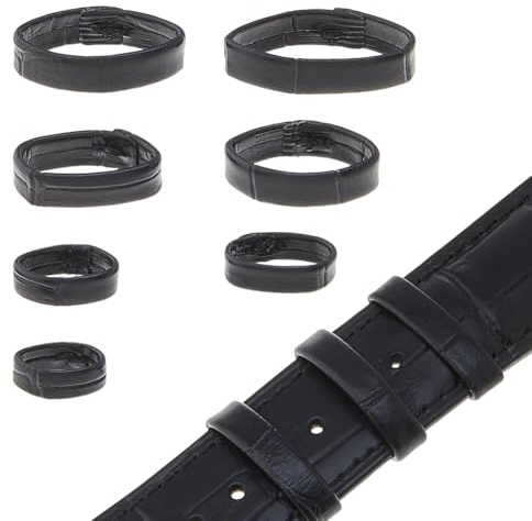 SUPERFINDINGS 14 pz 7 misure Cinturino In Pelle per Orologio Cinturino per Orologio Anello di Ricambio Cinturino Nero Anello di Fissaggio Cinturino per Orologio Da Polso Anelli per La Sostituzione