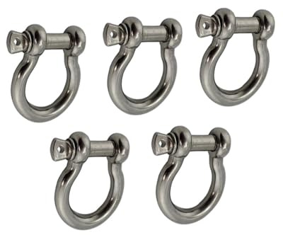 LZZYFPX 5 grilletes de Ancla de Proa con Pasador de Tornillo de Acero Inoxidable 304, grillete pequeño Pulido for Pulsera de Paracord.(6mm)