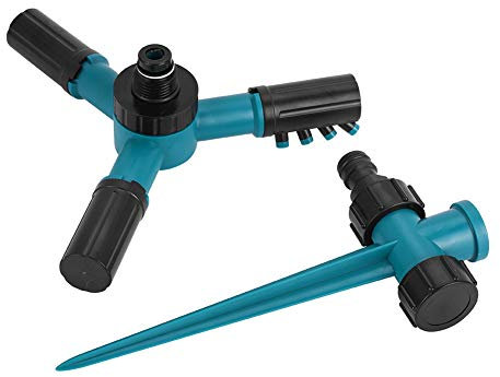 Segrehy 360 Degree Rotating Lawn Sprinkler Arms Automatic Garden Watering System for Outdoor Irrigation Easy Installation Coverage 23.5cm Green Black