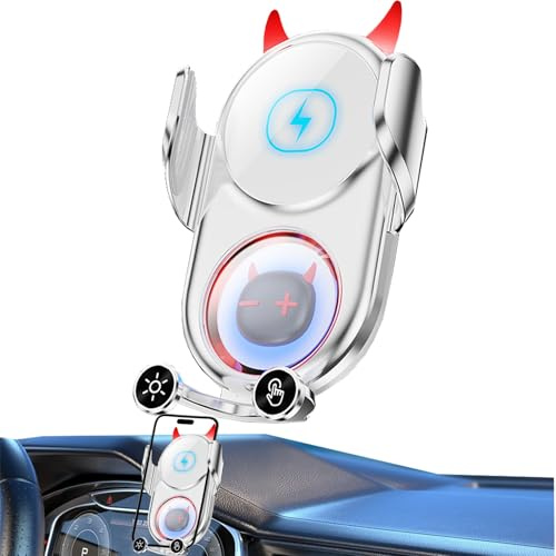 Support téléphonique de Charge sans Fil 15W Chargeur de Voiture à Charge | rapide, support de téléphone de diable rotatif | Porte de téléphone auto-décoratif, support de téléphone anti-assainissement