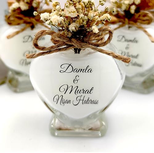 bomboniere matrimonio, 20 pezzo bottigliette vetro Candele in un barattolo di profumate battesimo,vasetti vetro anni ragazzo, comunione, cresima,piccolo regalo colore: bianco