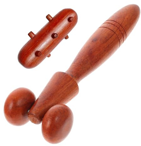 Gatuida 2stücke Massagestab Aus Holz Manuelles Massagegerät Gesundheitsmassagegerät Muskelrolle Handmassagegerät Muskelmassage-tool Bauchmassagegerät